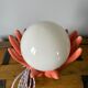 Hand lamp in ceramic color coral electrified to new
