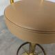 Tabouret de bar italien mid-century modern en laiton et cuir