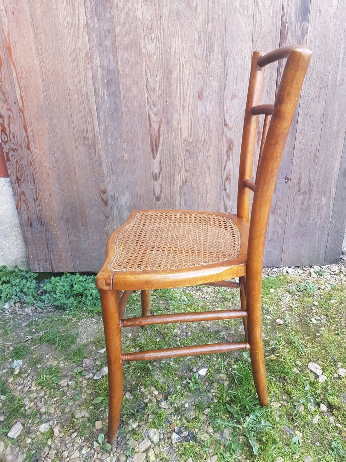 Old thonet style bistro chair turned wood + vintage cane seat