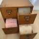 Vintage professional furniture, shannon unis france four-drawer filing cabinet for postcards
