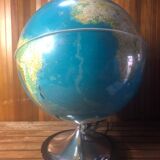 Old world map globe terrestrial grange batelière paris vintage #a356