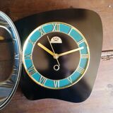 Clock vintage formica silent wall clock "ffr black and green"