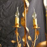 Vegetable chandelier in gilded metal, 1960