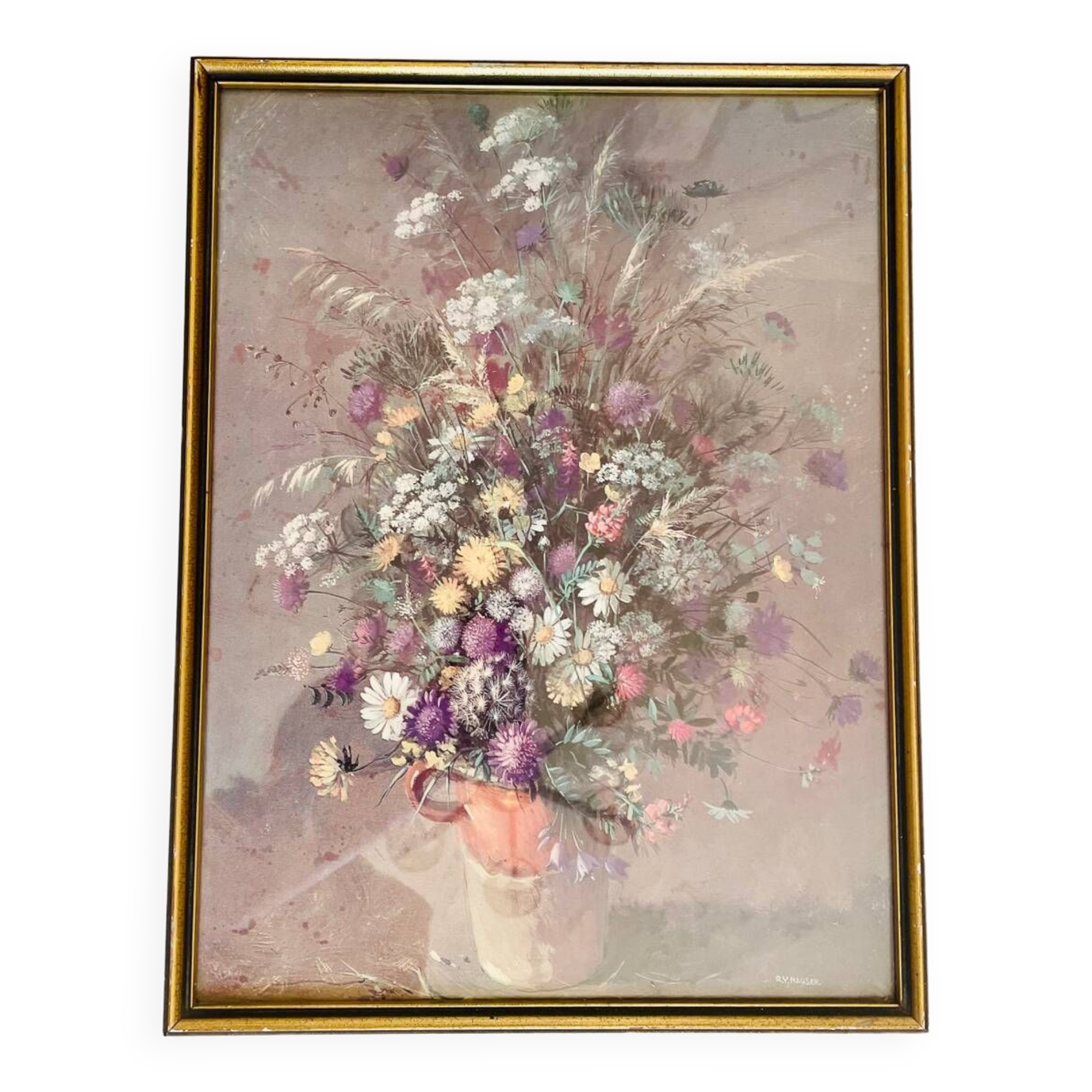 Vintage flower bouquet frame