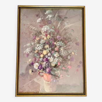 Vintage flower bouquet frame