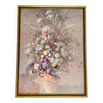 Cadre bouquet fleurs vintage