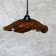 Small pendant light in corrugated teak leaf (Small D:30 H:20)