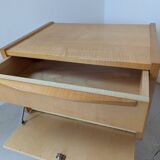 Pair of bedside tables in light wood