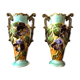 Duo of vases in ancient dabbling