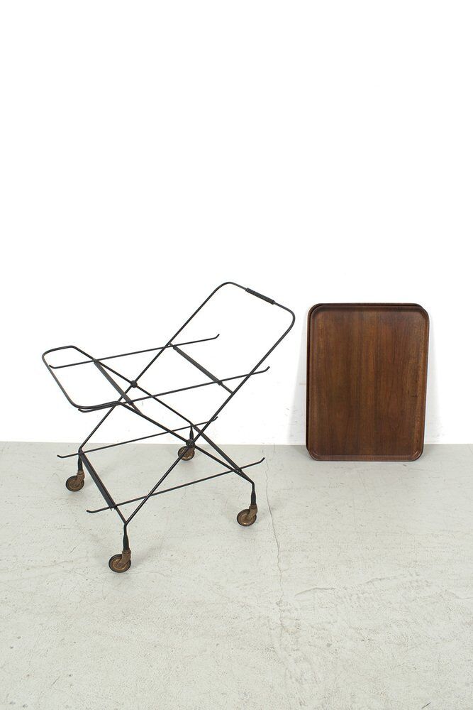 Teak and string cart by Jie Gantofta for Paul Nagel