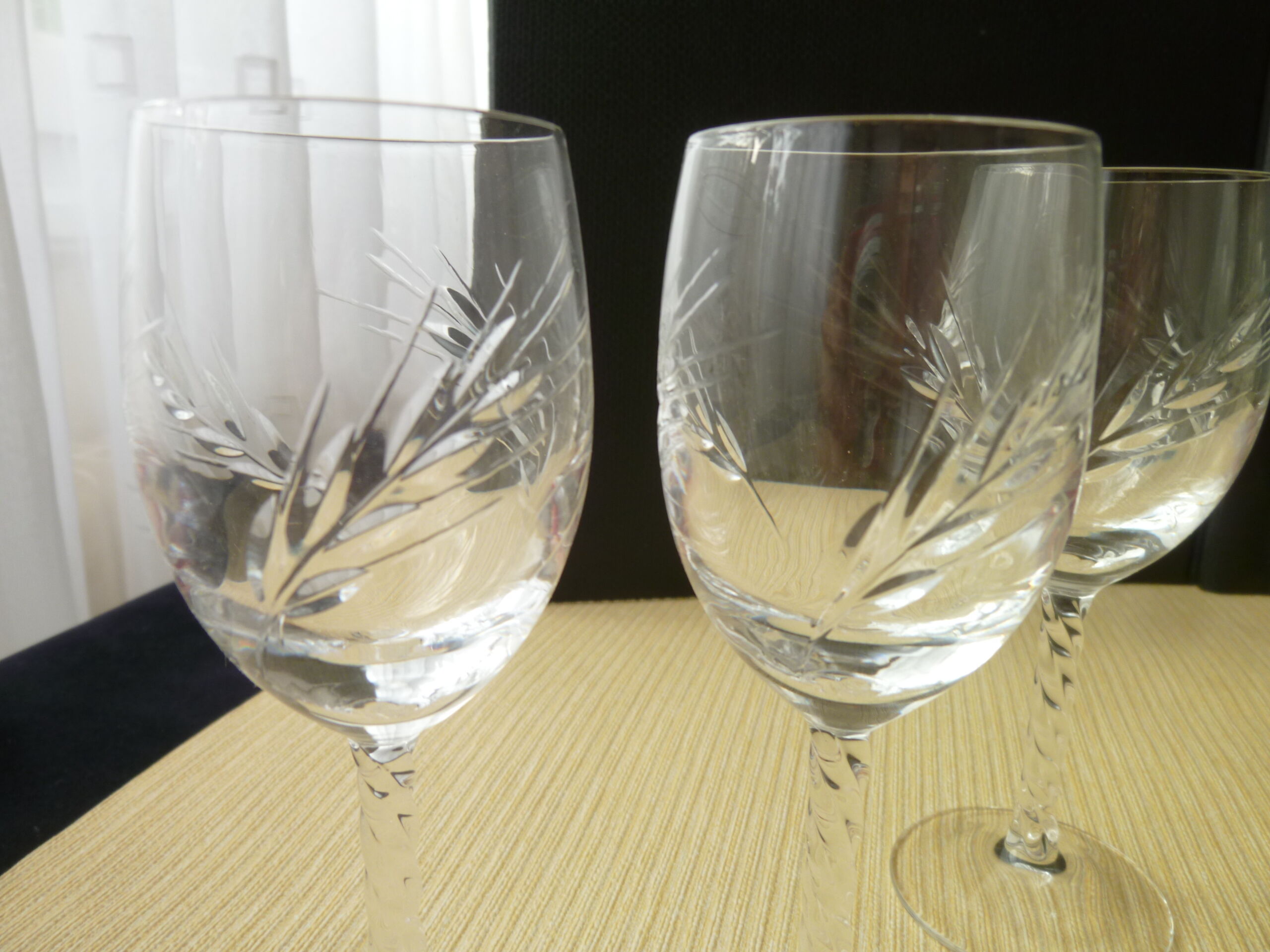 Set of 6 crystal digestive glasses from Arques model Epi