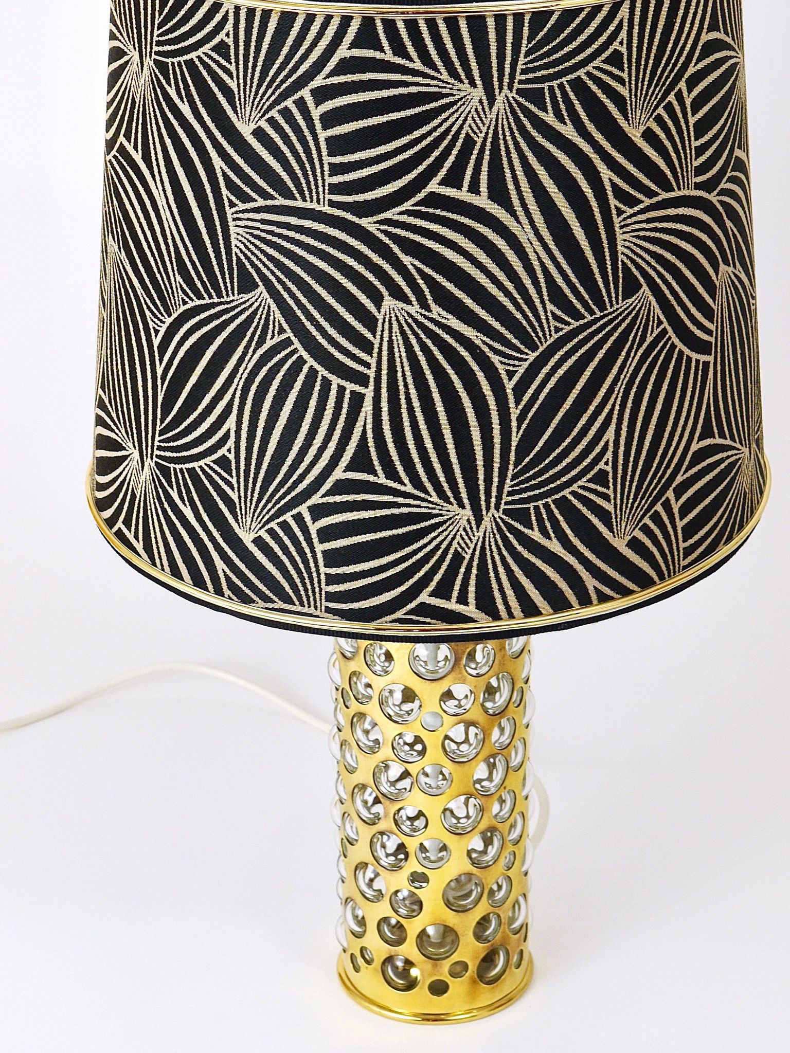 Rupert table lamp by Nikoll mid-century in brass tube and bubble glass, Austria, 1950s.