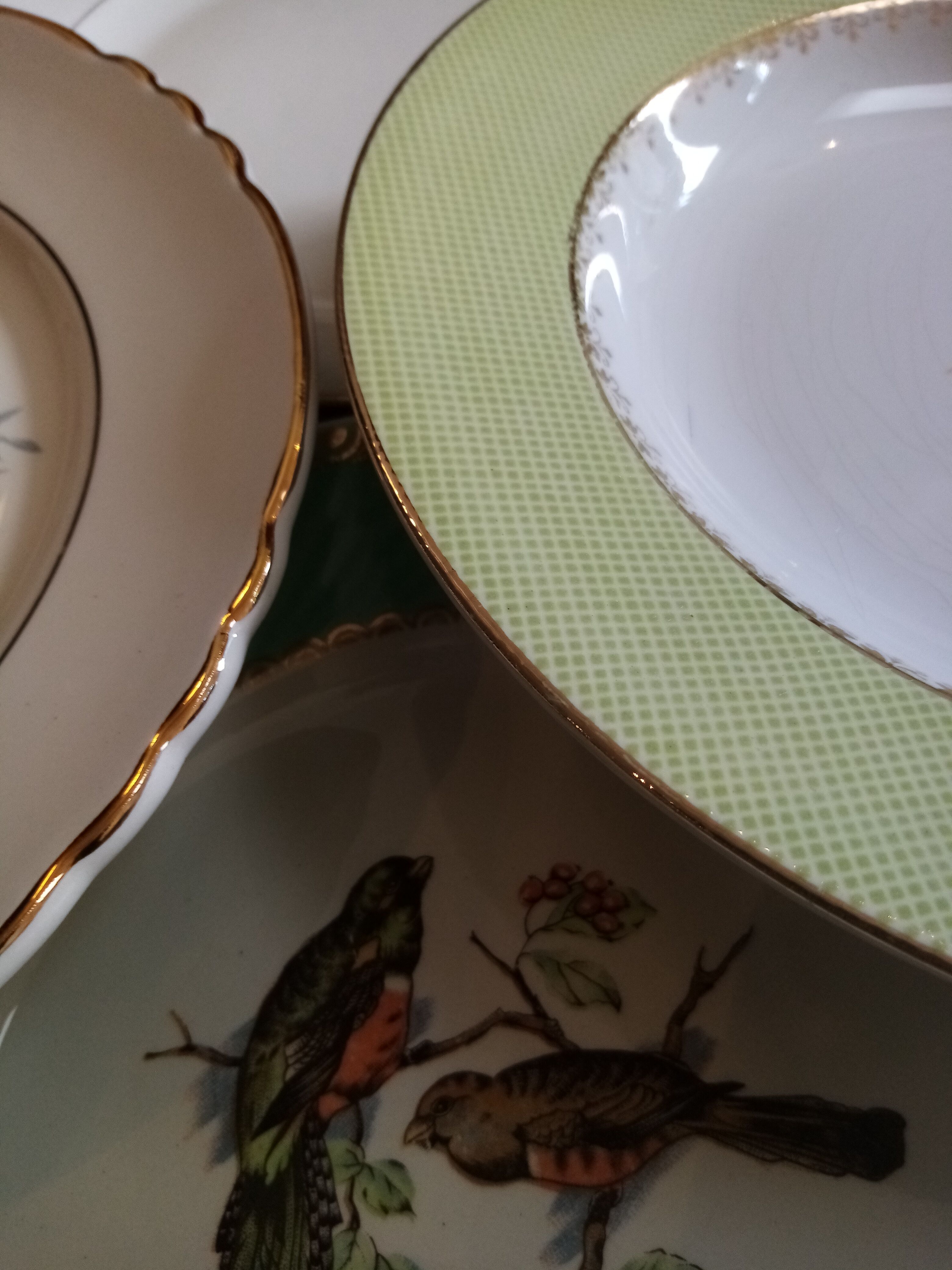 Vintage mismatched plates
