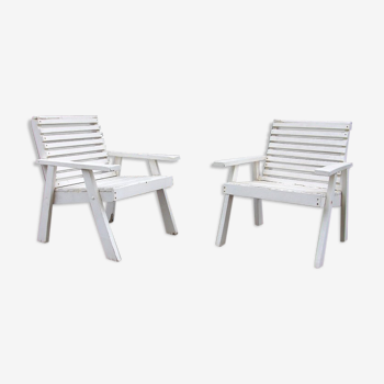 Paire de fauteuils de jardin des années 50