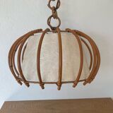 ▪️Lot Suspension Et Applique Osier Louis Sognot 50-60’s Bohème Chic Vintage