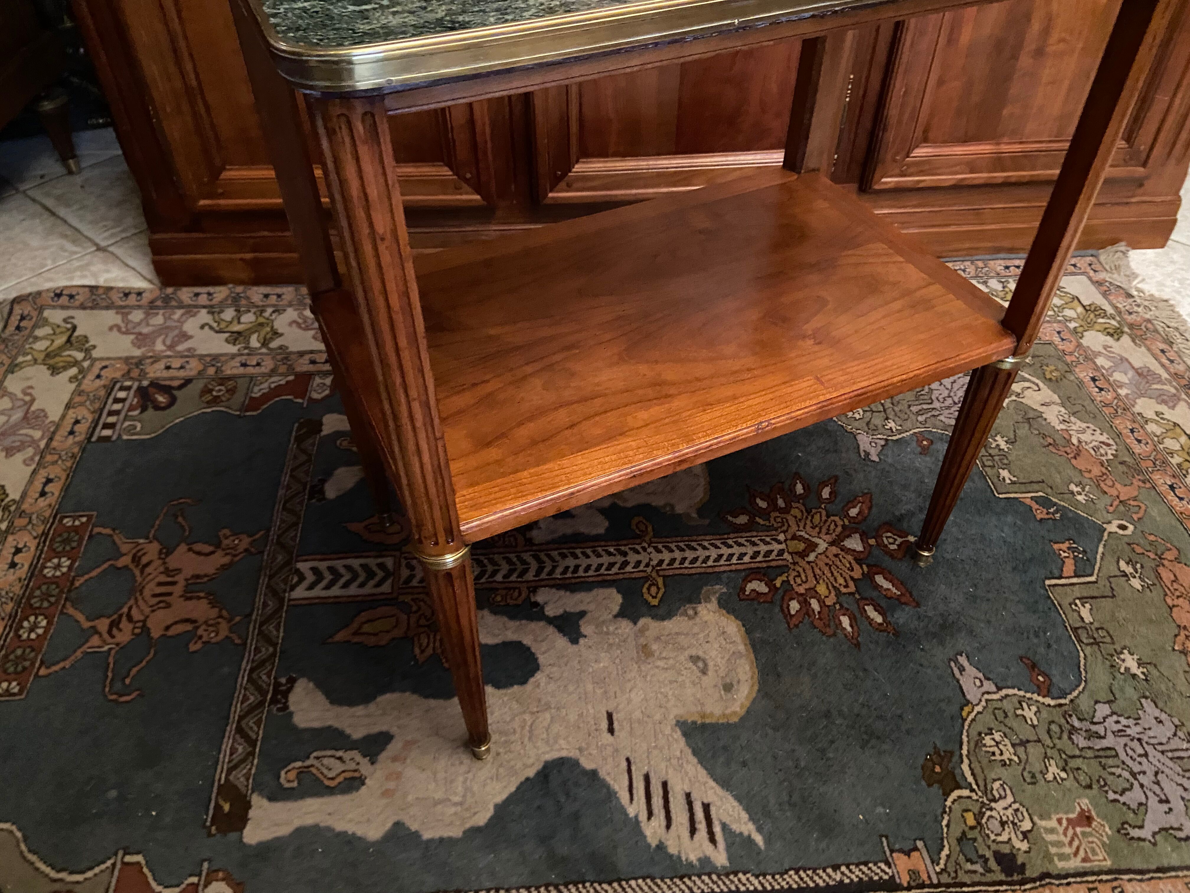 Servant table served back of sofa console end of sofa walnut marble green Louis XVI