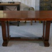 Art Deco mahogany veneer table in the style of Jules Leleu, 1930s