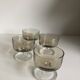 Set of 4 vintage smoked glass cups