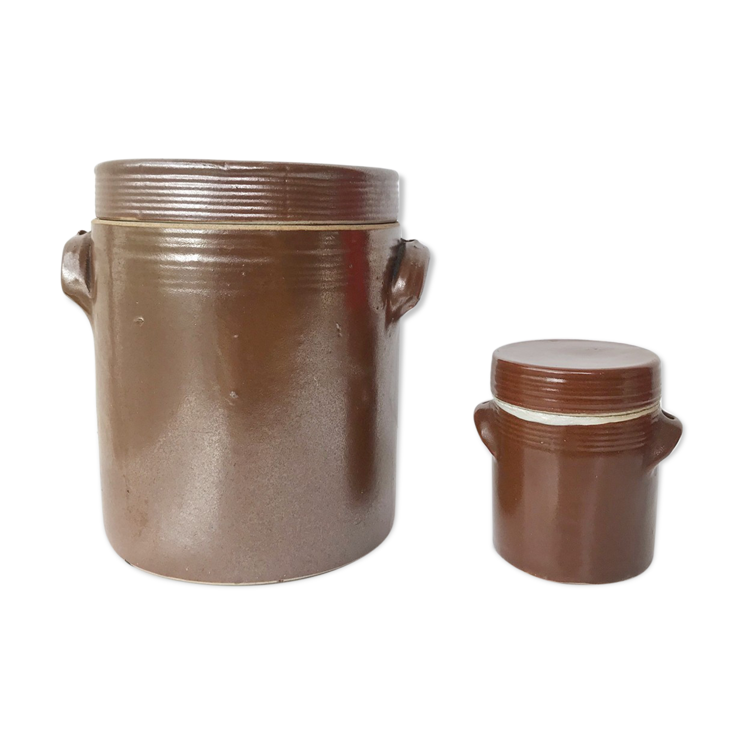 Lot of 2 old sandstone pots