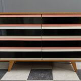 Pink Triple front Jiri Jiroutek sideboard for Interier Praha 1960s