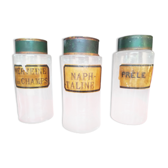 Lot of 3 jars of apothecary