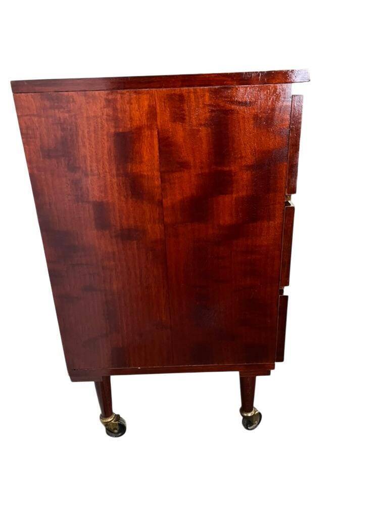 Vintage wooden wardrobe / small wardrobe on wheels