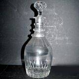 Antique bistro carafe in vintage cut glass, height 28cm