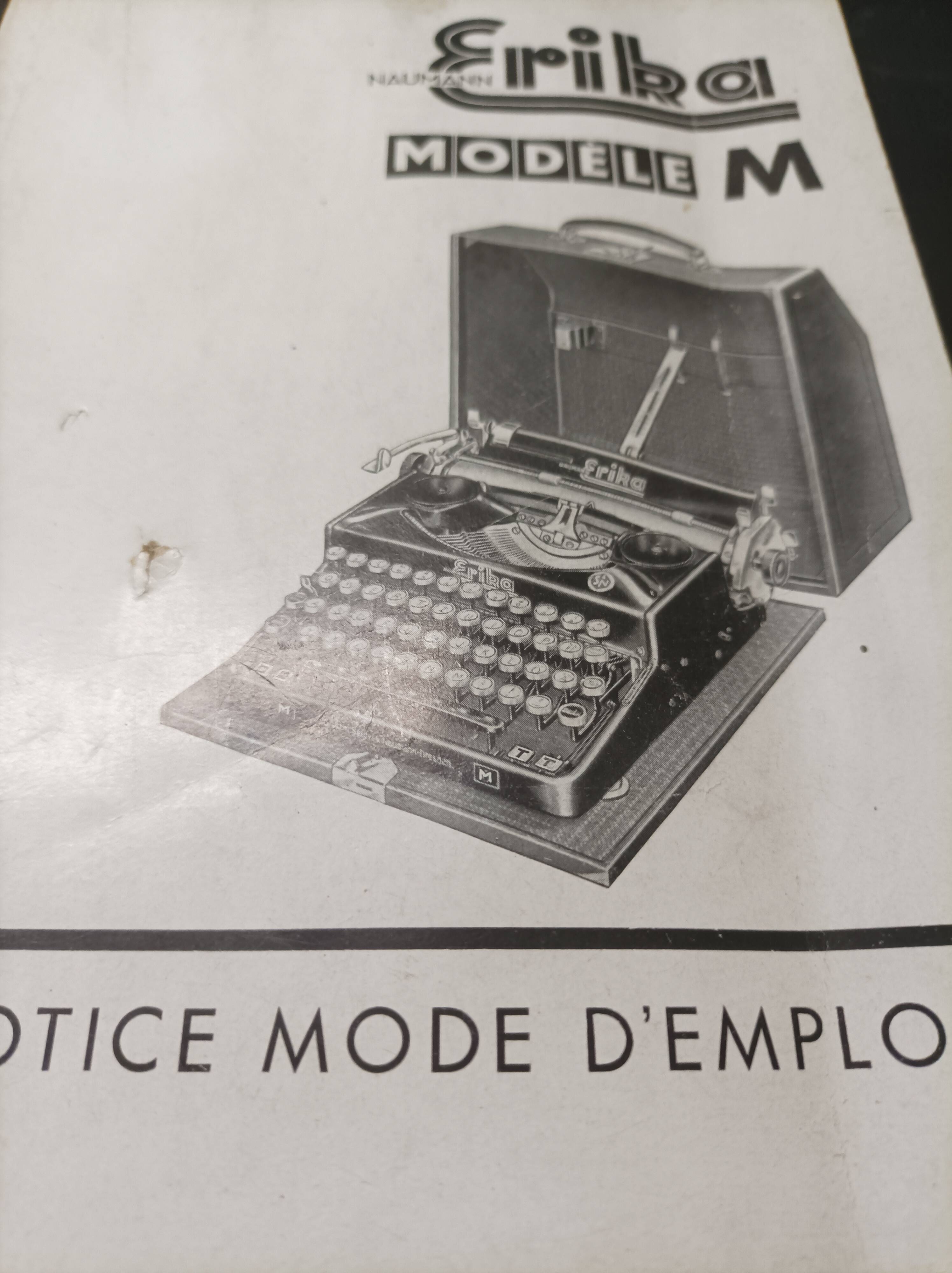 Old erika model m typewriter + instructions + box