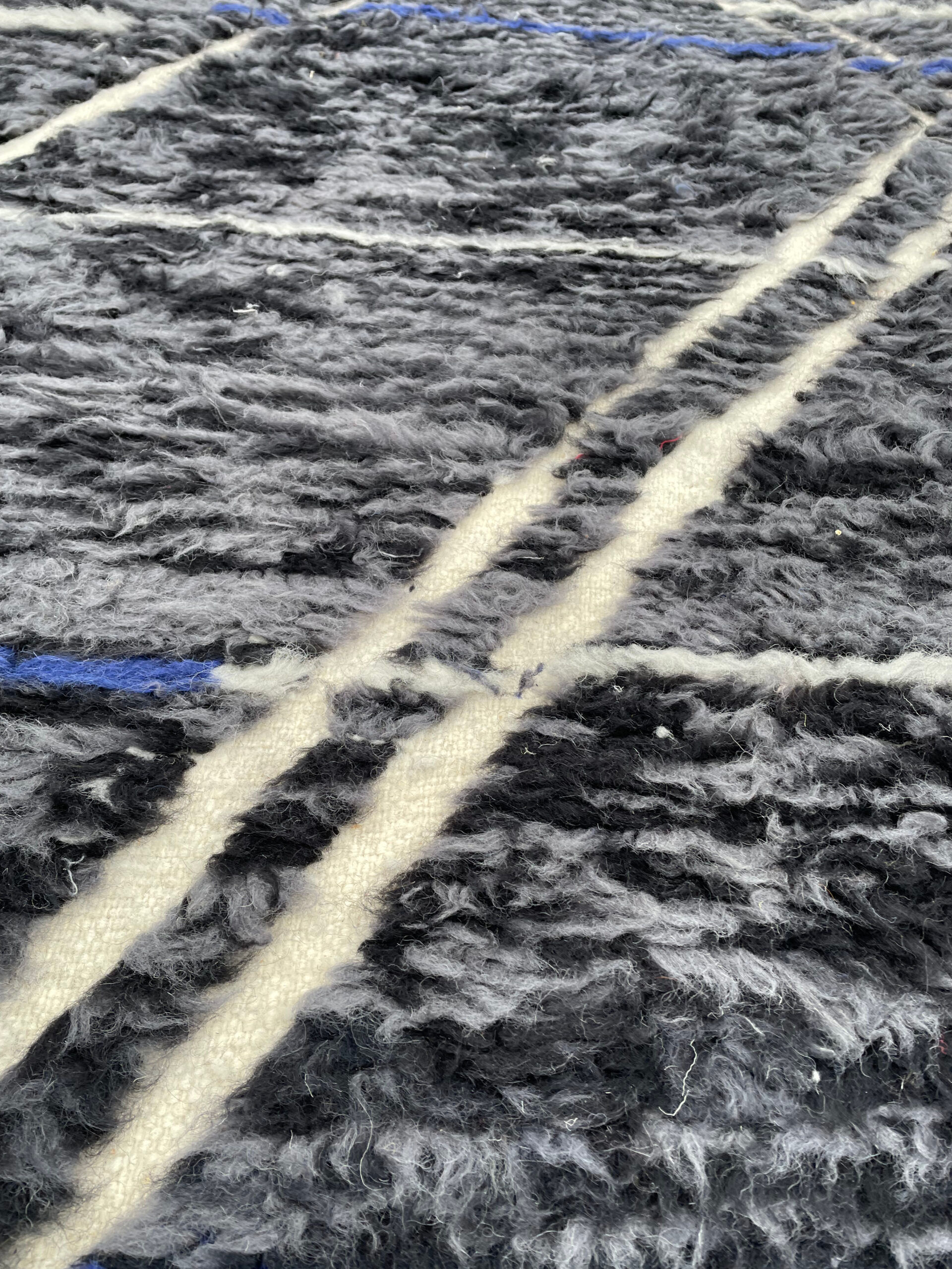 Carpet Black Handmade Wool Living Room, 260x380 cm