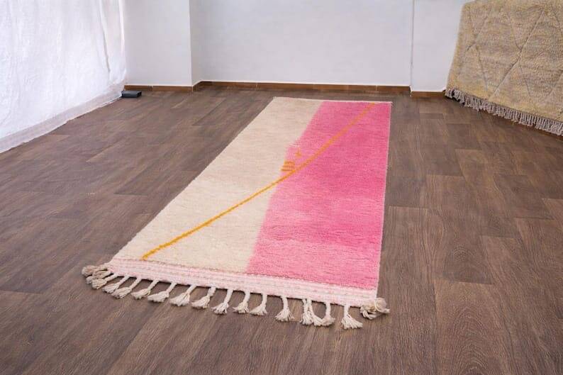 Berber Boujaad rug - handwoven hallway rug size 75/300 cm