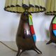 Pair of ceramic tripod lamps from the 50s