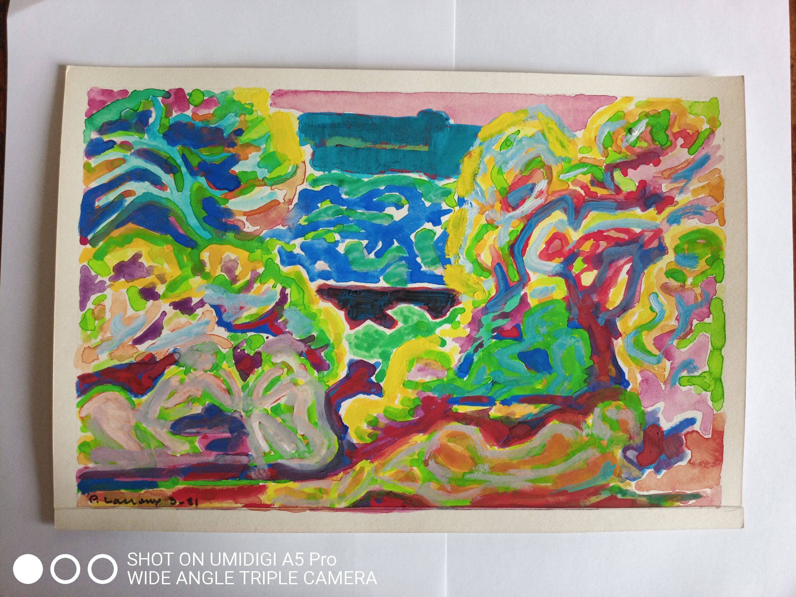 Gouache on paper signed Pierre Lacroux (1909-1993) dated 81