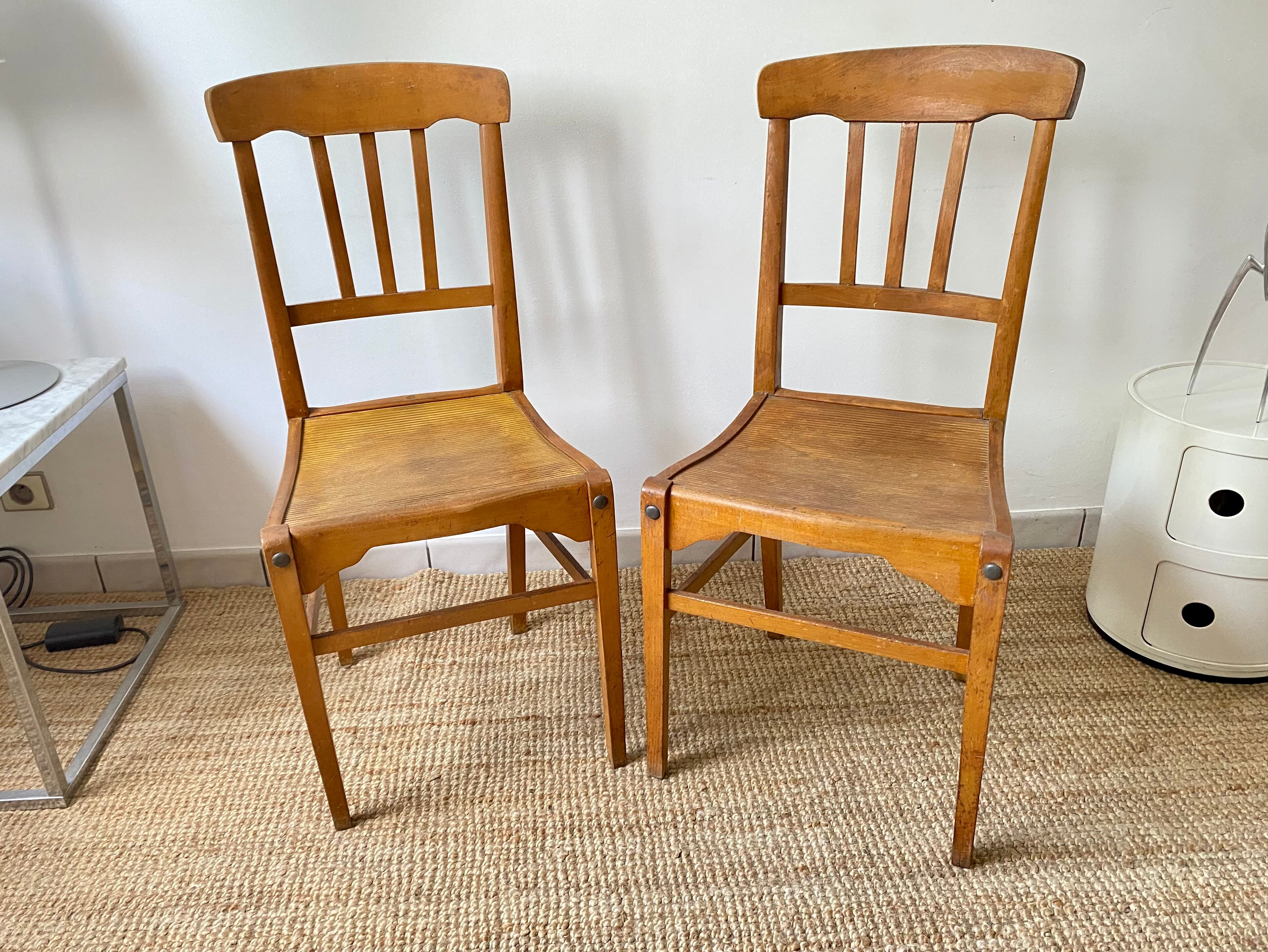 Paire de chaise bistrot Stella France vintage années 50