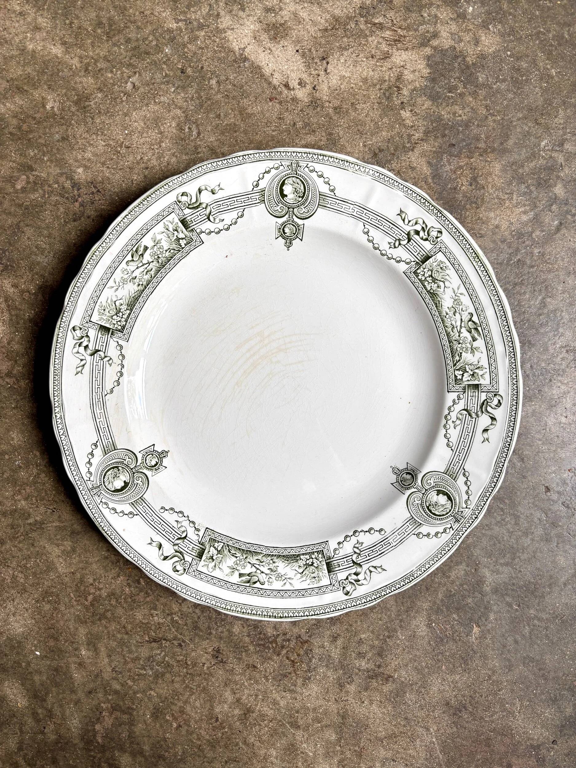 Round ironstone dish from St Amand and Hamage, "Medallion" service