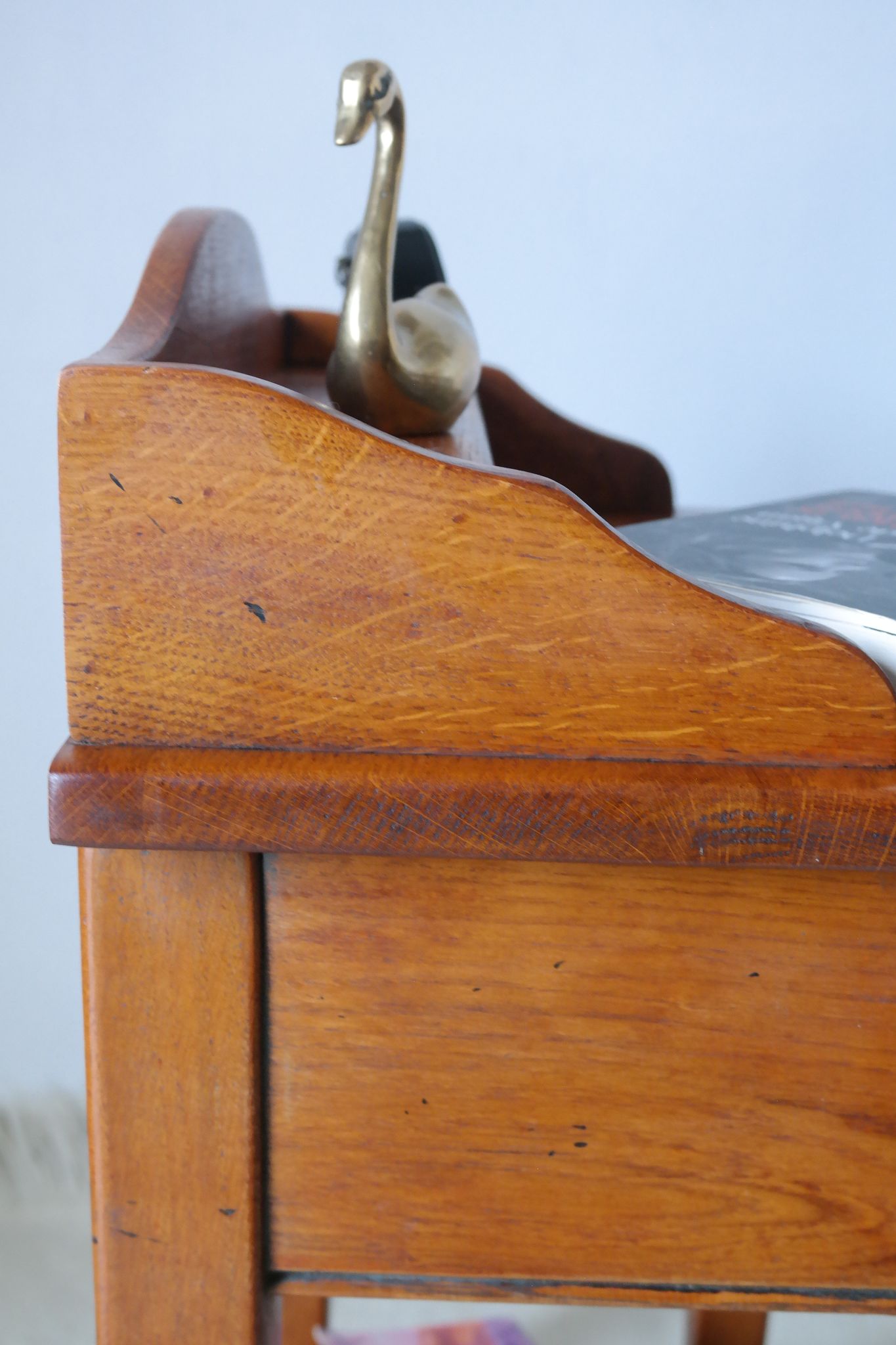 Vintage bedside table in solid oak