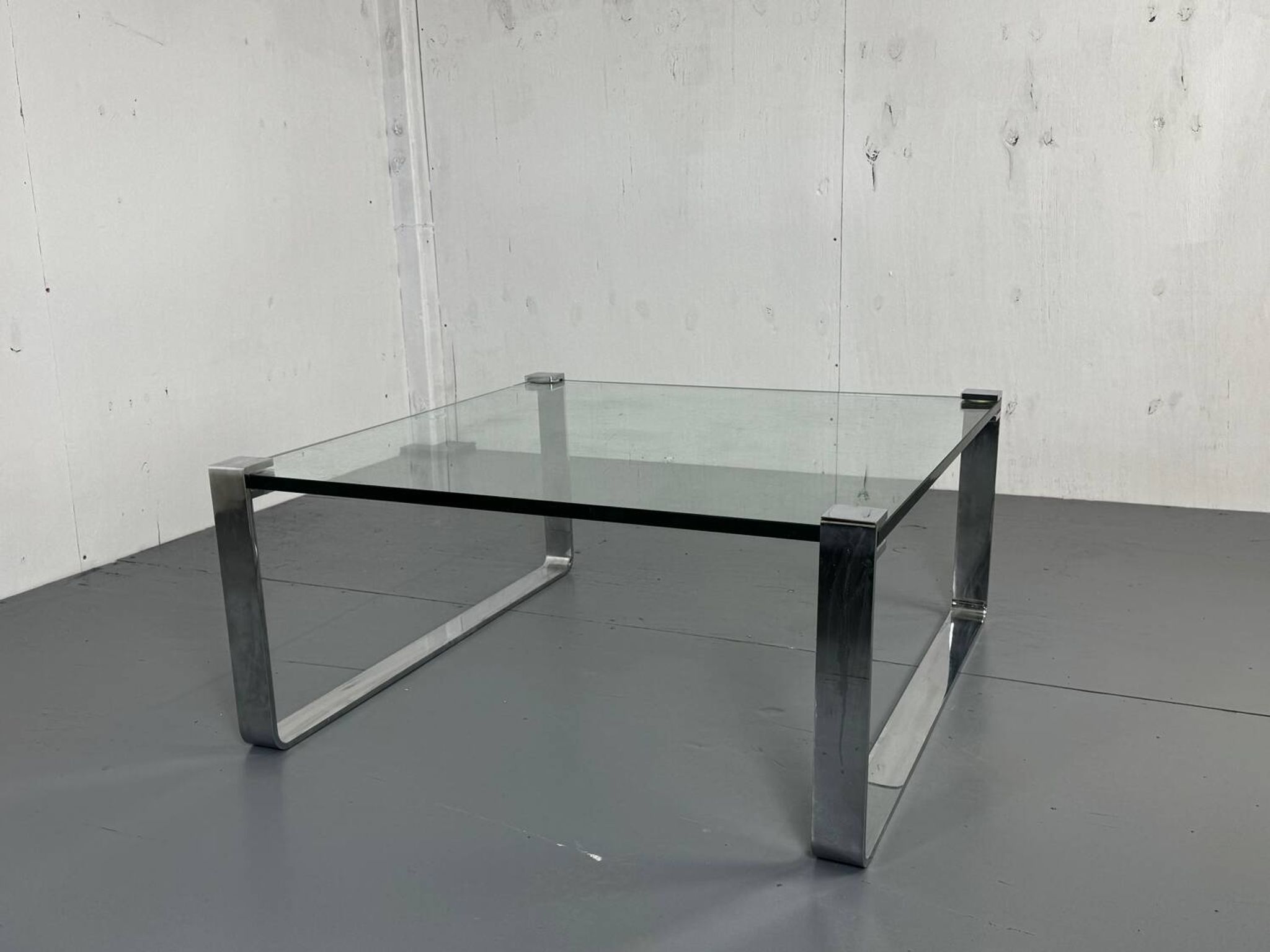 Chrome Steel and Glass Modernist Schmitt Draenert Coffee Table, 1970s