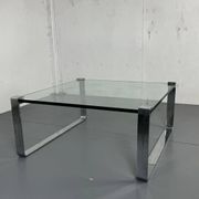 Chrome Steel and Glass Modernist Schmitt Draenert Coffee Table, 1970s
