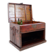 Ancient Japanese chest made of wood and iron.