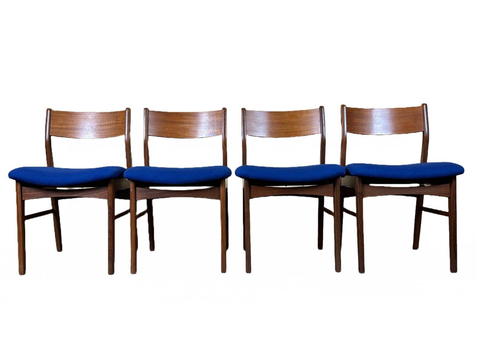 4x 60s 70s Teak Chair Dining Chair Danish Modern Design Denmark