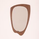 Miroir mural vintage des années 60 en bois de teck design danois