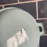 Egg dish in sky blue enameled sheet metal