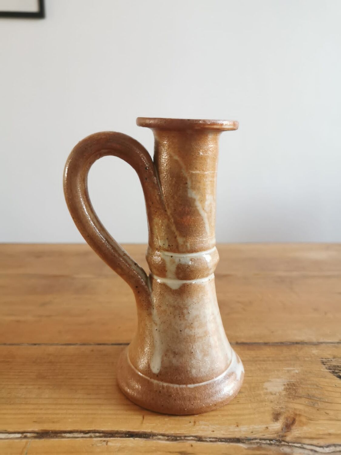 Vintage stoneware candle holder