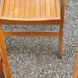 Set of 6 folding chairs in solid beech from the 70s