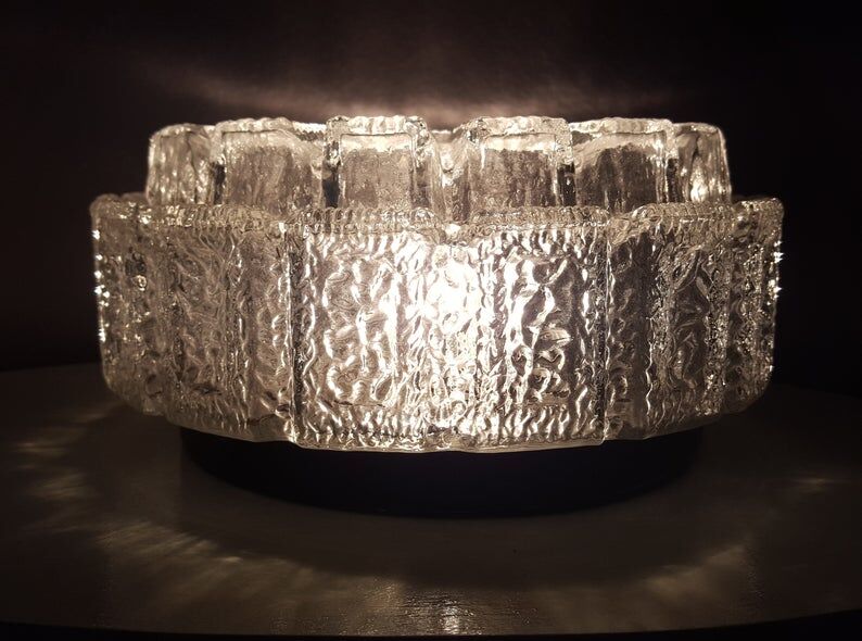 Vintage glass ceiling light from the 1960s