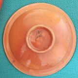 Ceramic dish decorated with yellow and purple decoration