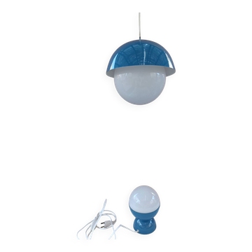 Suspension Bleu et blanche
