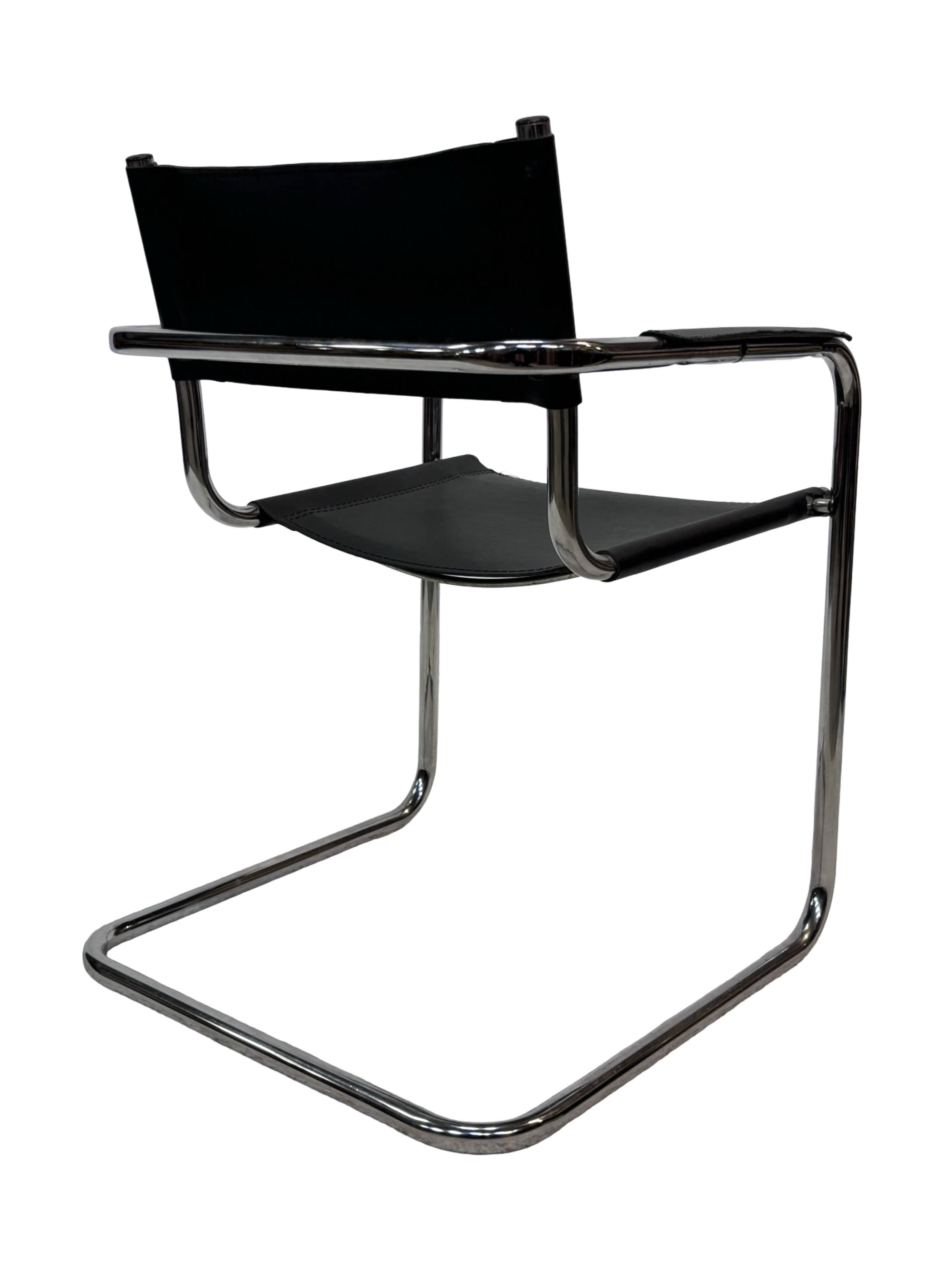 Vintage Breuer style leather chair B32/34 Italian Design