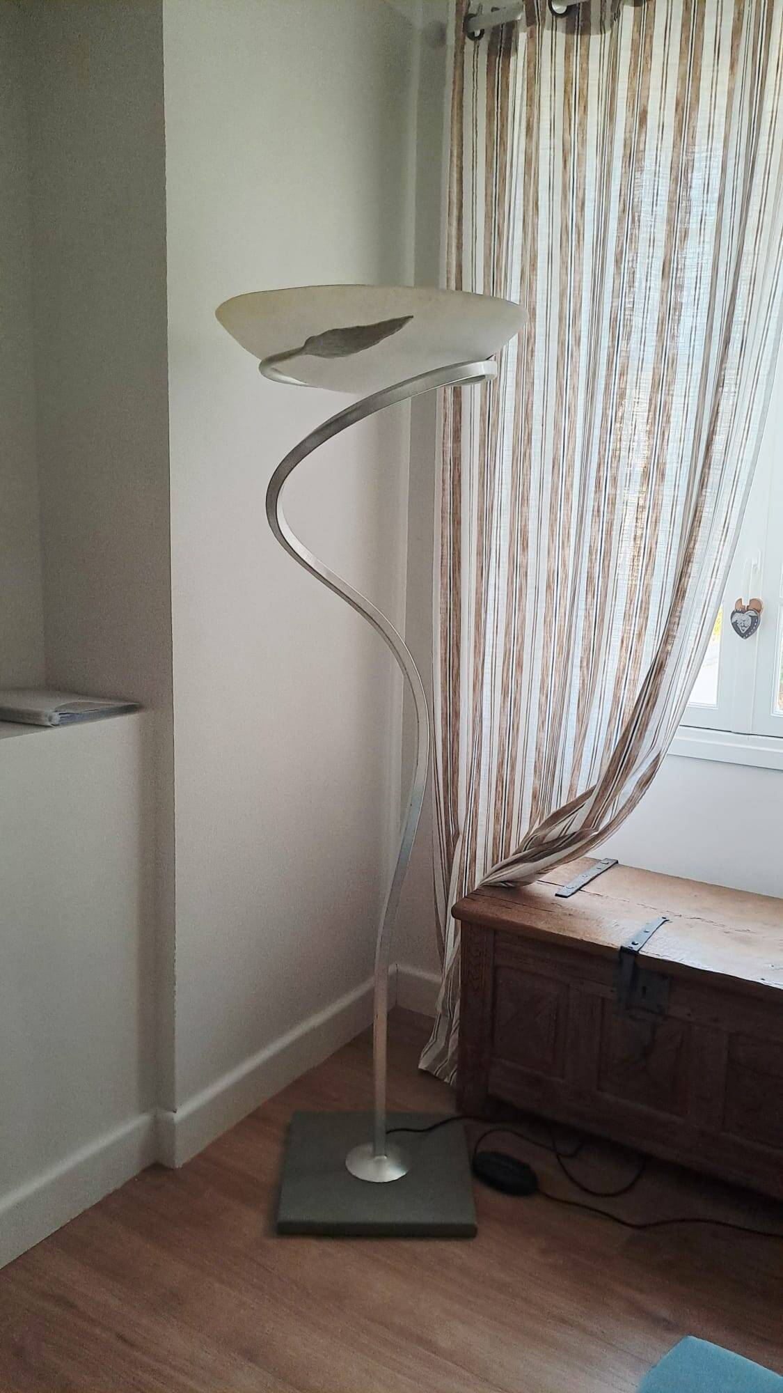 Alfea floor lamp by Enzo Ciampanili with Murano glass