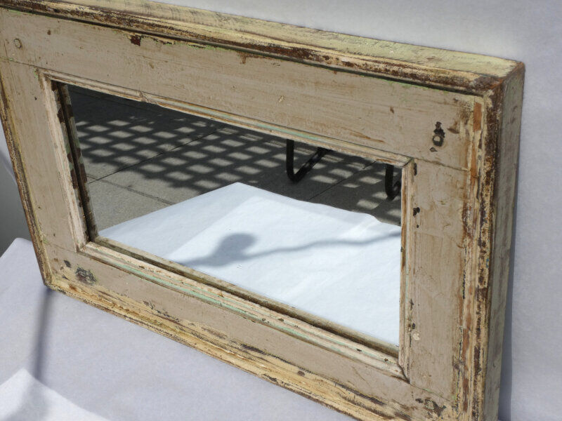Mirror Wood Old Teak Patina White Breakage 54x3x36cm 6
