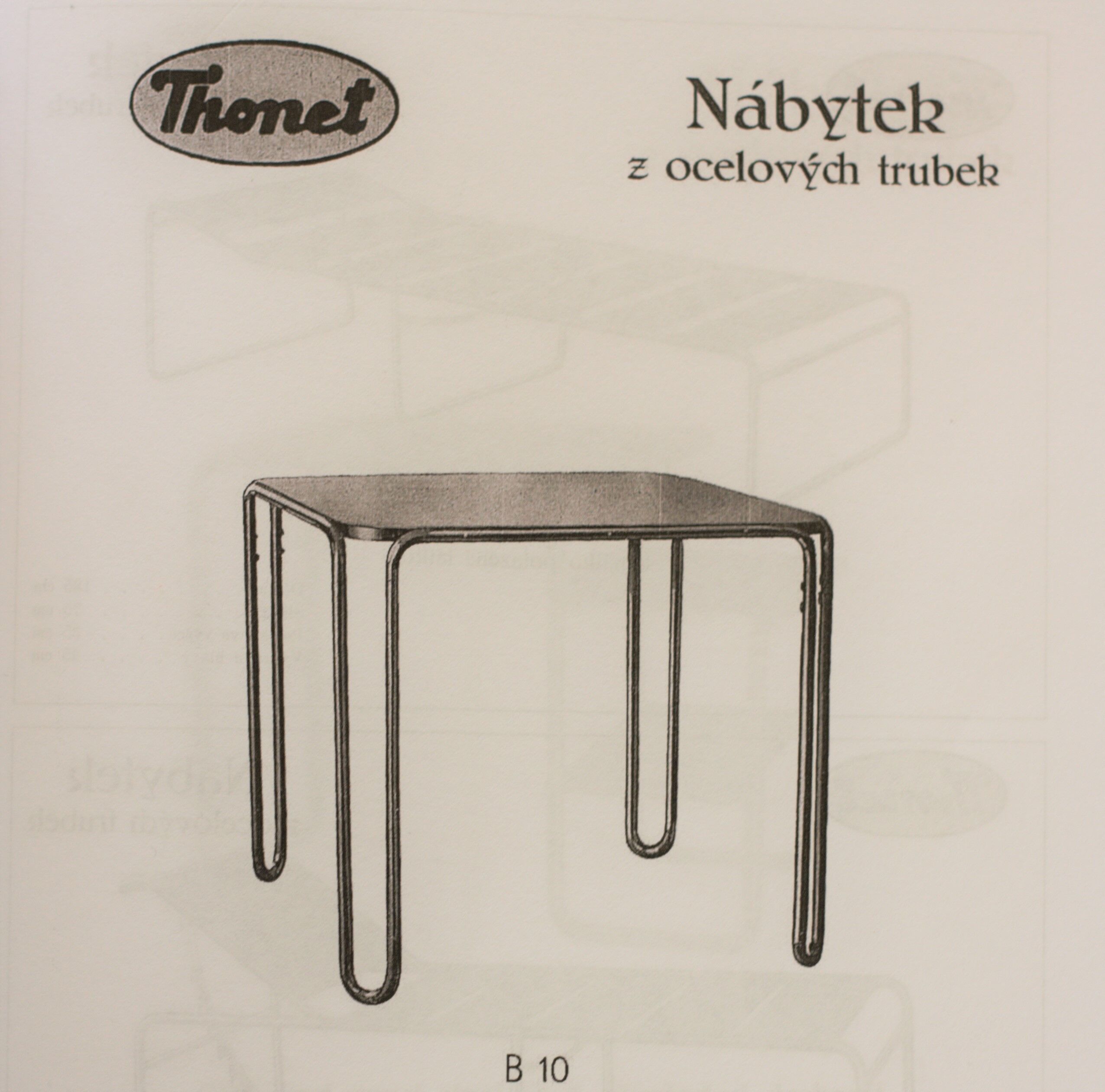 B10 functionalist/bauhaus thonet table, 1940s